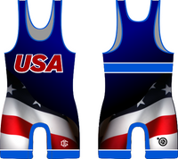 2022 USA Veterans World Team Singlet - Blue