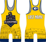 Gridley Gladiators wrestling singlet (alternate colors)