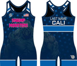 Swamp Monsters blue freestyle singlet (personalized)
