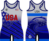2019 USA Veterans World Team singlet - Blue
