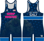 Swamp Monsters blue freestyle singlet (personalized)